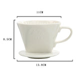 Max European Style Ceramic Coffee Filter Cup Ceramic Coffee Dripper White