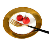 Max Golden European Style Ceramic Plate Dessert Beef Steak Spaghetti Plate