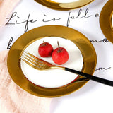 Max Golden European Style Ceramic Plate Dessert Beef Steak Spaghetti Plate