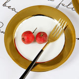 Max Golden European Style Ceramic Plate Dessert Beef Steak Spaghetti Plate
