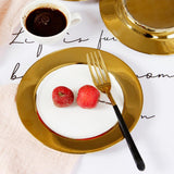 Max Golden European Style Ceramic Plate Dessert Beef Steak Spaghetti Plate