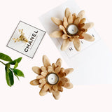 Max Handmade Wooden Tea Light Lotus Shape Candle Holder
