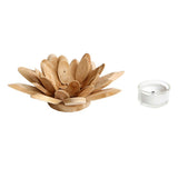 Max Handmade Wooden Tea Light Lotus Shape Candle Holder