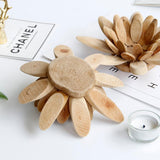 Max Handmade Wooden Tea Light Lotus Shape Candle Holder