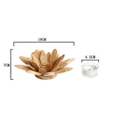 Max Handmade Wooden Tea Light Lotus Shape Candle Holder