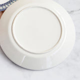Max Blue Border Round Ceramic 9" Dinner Plates Serving Plates for Pasta Salad