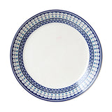 Max Blue Border Round Ceramic 9" Dinner Plates Serving Plates for Pasta Salad