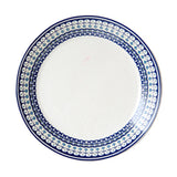 Max Blue Border Round Ceramic 9" Dinner Plates Serving Plates for Pasta Salad