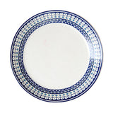 Max Blue Border Round Ceramic 9" Dinner Plates Serving Plates for Pasta Salad
