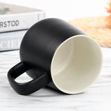 Max Ceramic Water Coffee Cup with Spoon Gifts for Lovers Water Coffee Cup Black