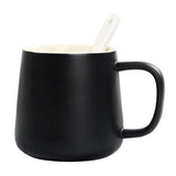 Max Ceramic Water Coffee Cup with Spoon Gifts for Lovers Water Coffee Cup Black