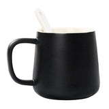 Max Ceramic Water Coffee Cup with Spoon Gifts for Lovers Water Coffee Cup Black