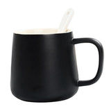 Max Ceramic Water Coffee Cup with Spoon Gifts for Lovers Water Coffee Cup Black