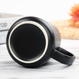 Max Ceramic Water Coffee Cup with Spoon Gifts for Lovers Water Coffee Cup Black