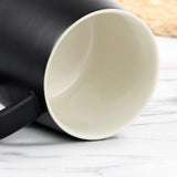Max Ceramic Water Coffee Cup with Spoon Gifts for Lovers Water Coffee Cup Black