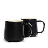 Max Ceramic Water Coffee Cup with Spoon Gifts for Lovers Water Coffee Cup Black