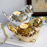 Max Cute Birds Shaped Animals Figurines Sculpture for Home Decor Gifts Golden L