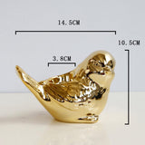 Max Cute Birds Shaped Animals Figurines Sculpture for Home Decor Gifts Golden L