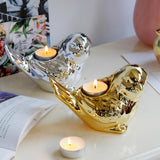 Max Cute Birds Shaped Animals Figurines Sculpture for Home Decor Gifts Golden L