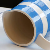 Max 1 Pc White Blue Stripe Ceramic Cup Mug with Handle for Milk Coffee Tea etc S