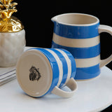 Max 1 Pc White Blue Stripe Ceramic Cup Mug with Handle for Milk Coffee Tea etc S