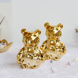 Max 1 Pc Modern Abstract Ceramic Bear Figurine Desktop Decor Children Kids Gift