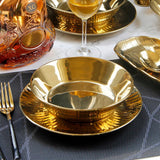 Max 1 Pc Exquisite Stylish Gold-plated Ceramic Tableware Dish Plate 17.5x4.5cm