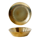 Max 1 Pc Exquisite Stylish Gold-plated Ceramic Tableware Dish Plate 17.5x4.5cm