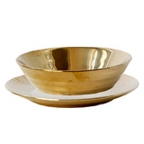 Max 1 Pc Exquisite Stylish Gold-plated Ceramic Tableware Dish Plate 17.5x4.5cm