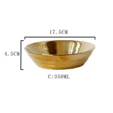 Max 1 Pc Exquisite Stylish Gold-plated Ceramic Tableware Dish Plate 17.5x4.5cm
