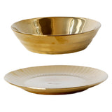 Max 1 Pc Exquisite Stylish Gold-plated Ceramic Tableware Dish Plate 17.5x4.5cm