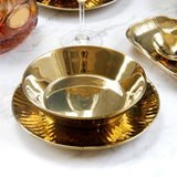 Max 1 Pc Exquisite Stylish Gold-plated Ceramic Tableware Dish Plate 17.5x4.5cm
