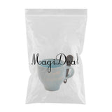 Max 1Pc Mini Ceramic Mug Cute Letters Pattern Solid Color Coffee Cup 120ML Blue