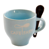Max 1Pc Mini Ceramic Mug Cute Letters Pattern Solid Color Coffee Cup 120ML Blue