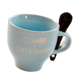 Max 1Pc Mini Ceramic Mug Cute Letters Pattern Solid Color Coffee Cup 120ML Blue