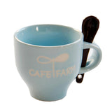 Max 1Pc Mini Ceramic Mug Cute Letters Pattern Solid Color Coffee Cup 120ML Blue