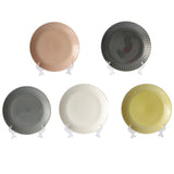 Maxbell 1Pc Round Embossment Pattern Ceramic Tableware Household Dish Plate Pink - Aladdin Shoppers
