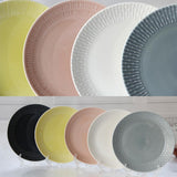 Maxbell 1Pc Round Embossment Pattern Ceramic Tableware Household Dish Plate Pink - Aladdin Shoppers