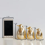 Nordic Style Ceramic Penguin Figurine Desktop Decor Home Office Ornament L