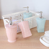 Shampoo Lotion Hand Pump Container Soap Liquid Dispenser Pink Square Bottom