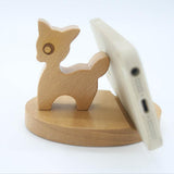 Max Solid Wood Animal Moible Phone Holder Desk Stand Holder for Phone Tablets Deer