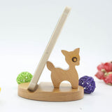 Max Solid Wood Animal Moible Phone Holder Desk Stand Holder for Phone Tablets Deer