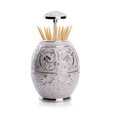 Max Creative Automatic Toothpick Dispenser Holder Container Silver Embossment