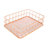 Maxbell Wire Storage Basket Bin Organizer Holder for Kithen Bathroom Rose Gold L - Aladdin Shoppers