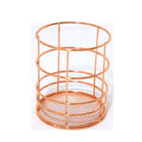 Maxbell Wire Storage Basket Bin Organizer Holder for Kithen Bathroom Rose Gold Round - Aladdin Shoppers