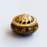 Maxbell Ceramic&Alloy Cover Incense Burner Censer Cone Incense Burner Holder Yellow - Aladdin Shoppers