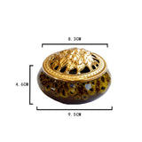 Maxbell Ceramic&Alloy Cover Incense Burner Censer Cone Incense Burner Holder Yellow - Aladdin Shoppers