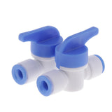 Maxbell 2pcs Plastic Water Filter Fittings Water Pipe Connector A- DN8 Ball Valve