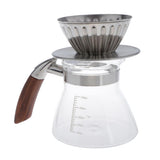 Maxbell Pour Over Coffee Maker Brewer Pot Carafe and Aluminum Filter Set 4 Cups 17oz
