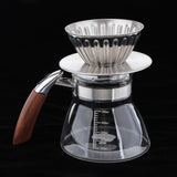 Maxbell Pour Over Coffee Maker Brewer Pot Carafe and Aluminum Filter Set 4 Cups 17oz